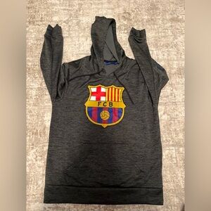 FC Barcelona Men's Hoodie in Dark Gray size M